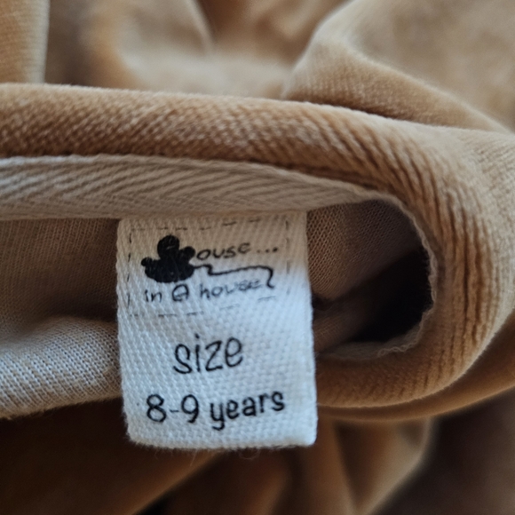 Mouse In A House Tan Velvet Velour Elegant Girls Dress - Size 8/9 yrs NWOT RARE - Picture 3 of 9
